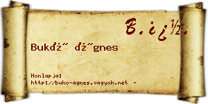 Bukó Ágnes névjegykártya
